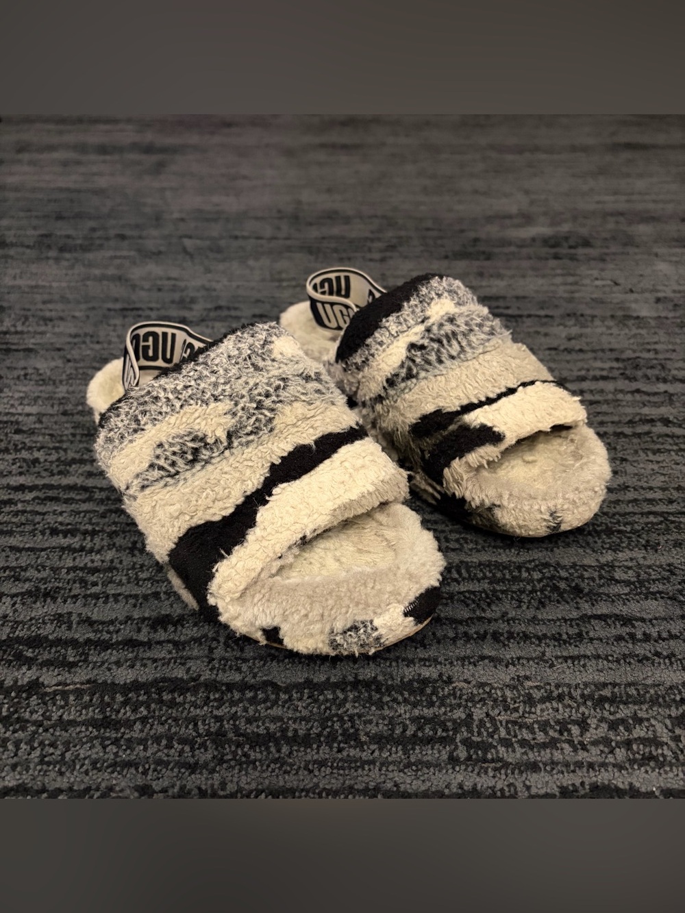 Ugg Fluff Yeah Slide Stripe Shearling Sandals